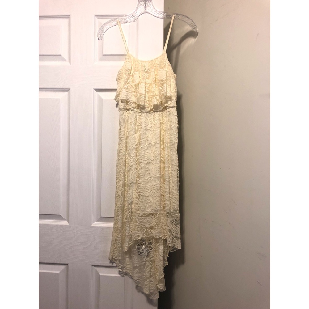 High Low Cream Lace Dress